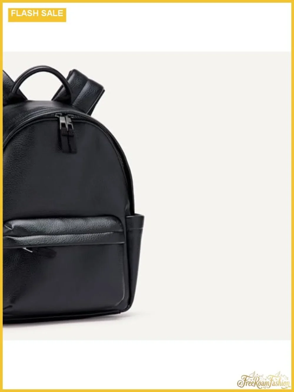 Faux Leather Small Backpack Bag Adjustable Strap Zip Closure